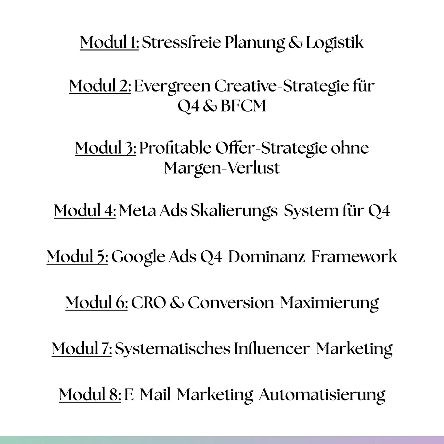 ECOM HOUSE Q4 8-Figure Sections + Checklist