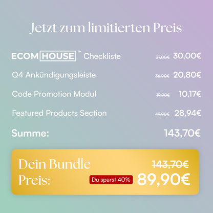 ECOM HOUSE Q4 8-Figure Sections + Checklist